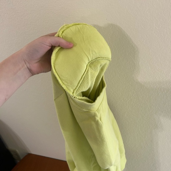 Pistola Kirsten Shoulder Pad Sweatshirt Citron Yellow Neon Women’s Sz Small Crew - Picture 11 of 13